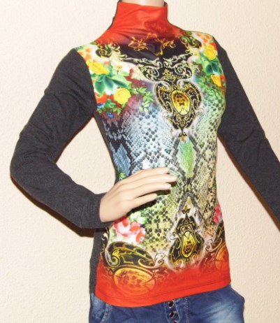 Halenka/tunika se stojáčkem oranž