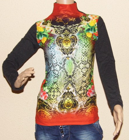 Halenka/tunika se stojáčkem oranž