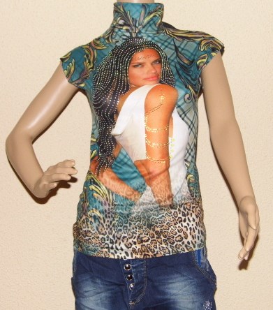 Halenka stojáček tyrkysová