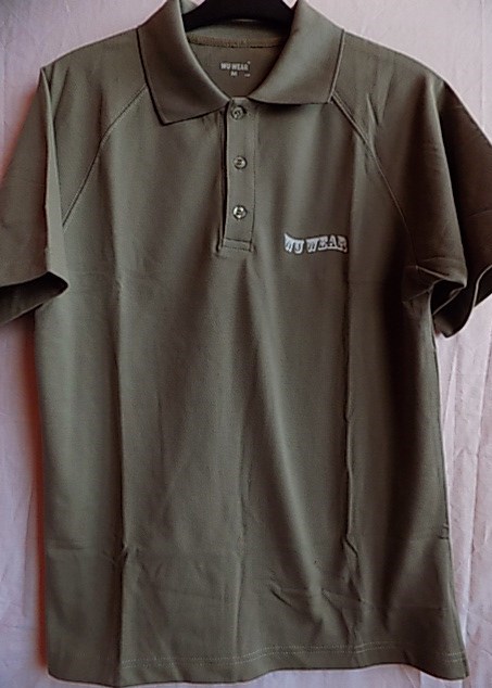 Tričko s límečkem Wu Wear khaki