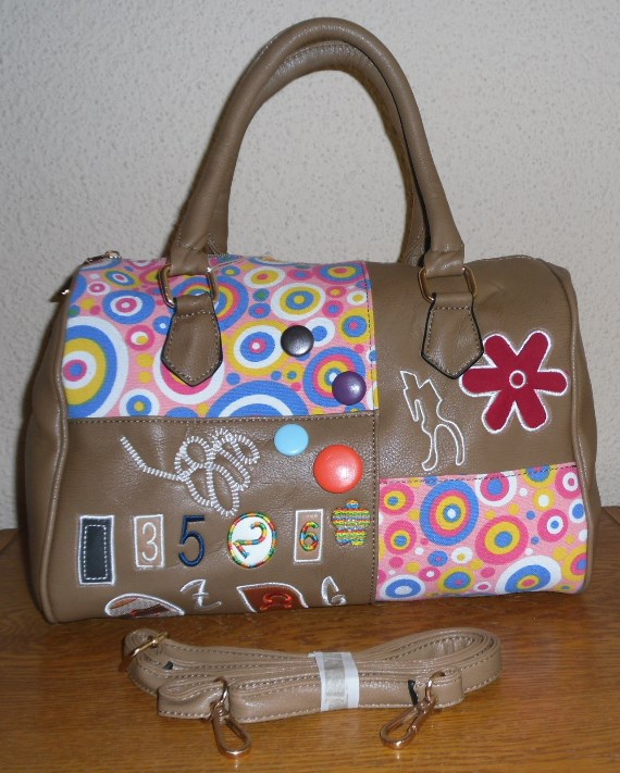 Dámská kabelka tm.béžová multicolor