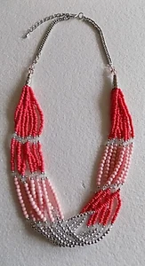 Korále růžové náhrdelník vrstvený