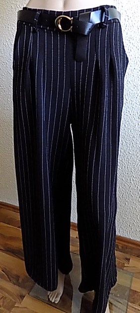 Černé kalhoty s páskem široké Italy