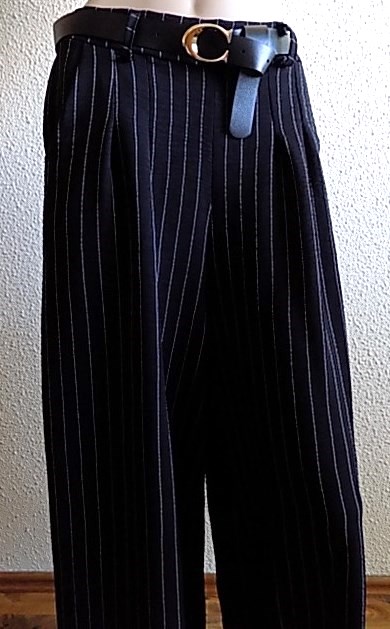 Černé kalhoty s páskem široké Italy